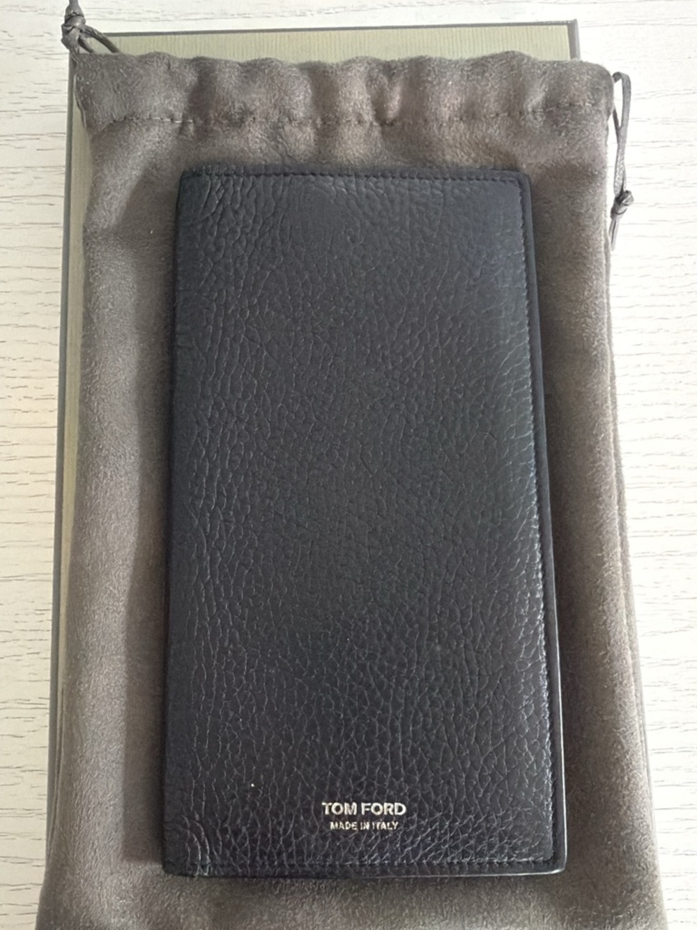 Tom Ford Black Leather Tall Wallet